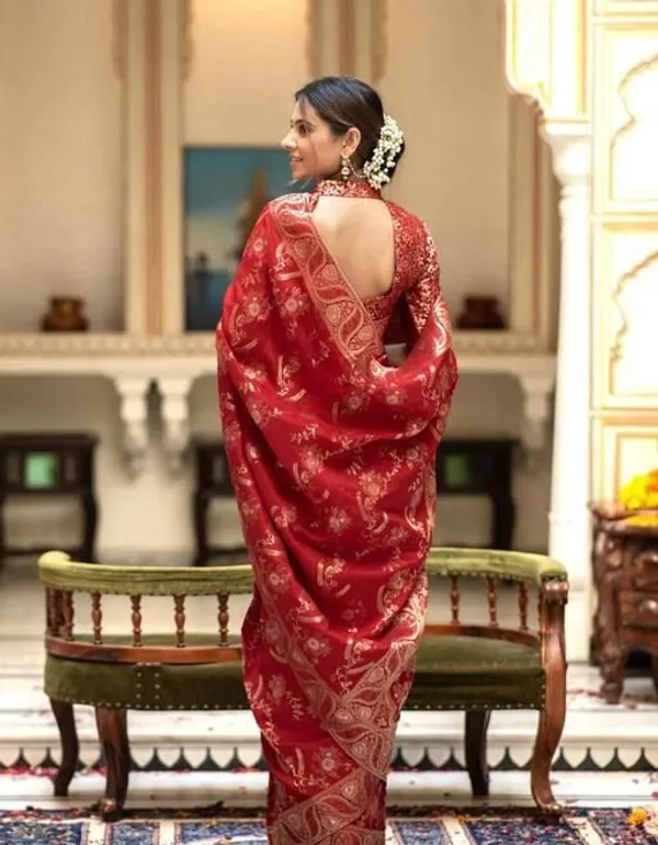 Red_Wine_Soft_Silk_Saree_with_Floral_Jacquard_Weaving,_Rich_Pallu_&_Designer_Border