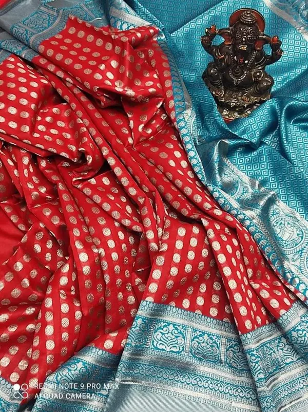 Red_&_Aqua_Blue_Soft_Lichi_Silk_Saree_with_Rich_Jacquard_Pallu_&_Designer_Border