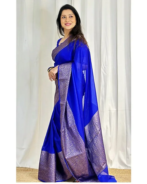 Royal_Blue_Lichi_Silk_Saree_with_Rich_Jacquard_Pallu