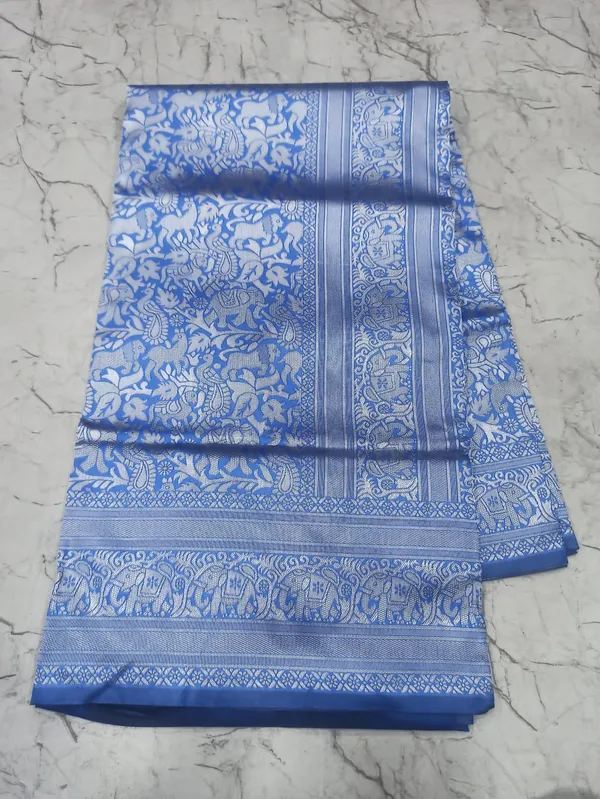 Royal_Blue_Soft_Lichi_Silk_Jacquard_Saree_with_Floral_Zari_Border