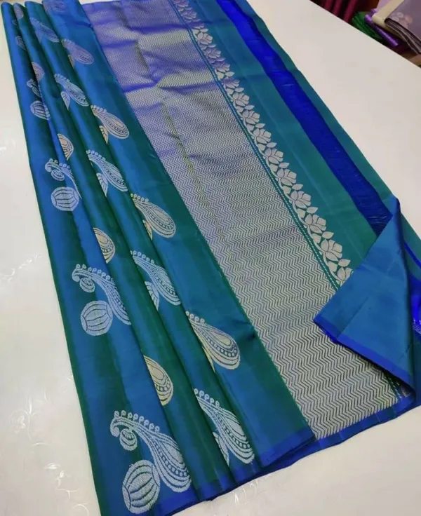 Royal_Blue_Soft_Lichi_Silk_Saree_with_All-Over_Jacquard_Work_&_Rich_Pallu