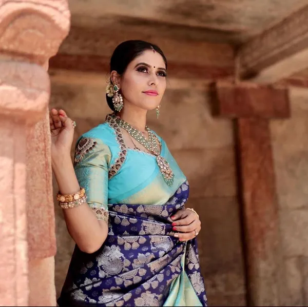 Royal_Blue_and_Sky_Blue_Soft_Lichi_Silk_Jacquard_Work_Saree_with_Exclusive_Blouse