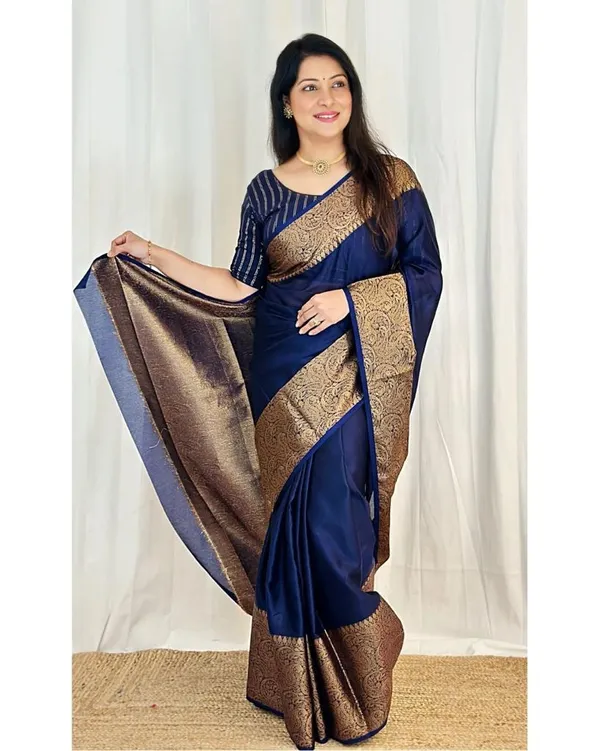 Royal_Navy_Blue_Lichi_Silk_Saree_with_Rich_Jacquard_Pallu