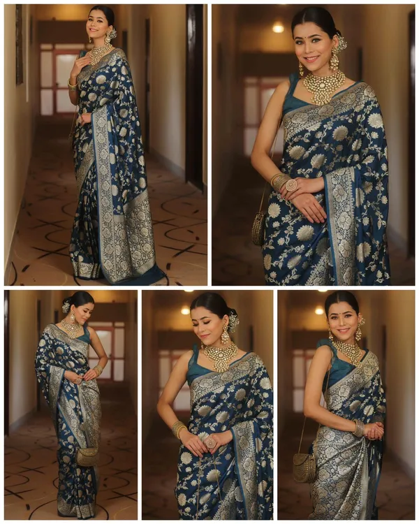 Royal_Navy_Blue_Soft_Lichi_Silk_Saree_with_All-Over_Floral_Jacquard,_Rich_Zari_Pallu_&_Designer_Border