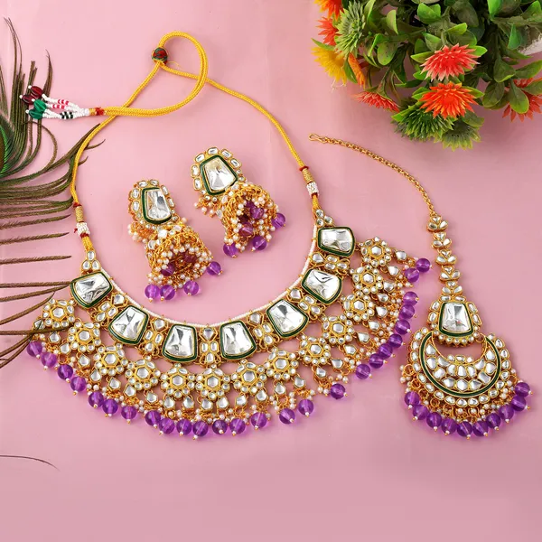 Royal_Purple_Kundan_Bridal_Necklace_Set_with_Maang_Tikka_&_Jhumka_Earrings_|_Gold_Plated_Traditional_Wedding_Jewellery