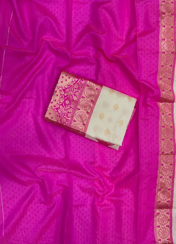 Royal_Rani_Pink_&_Off-White_Soft_Lichi_Silk_Saree_with_Designer_Jacquard_Pallu