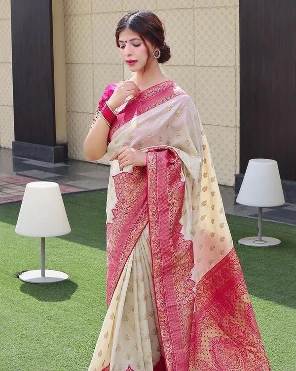 Royal_Rani_Pink_&_Off-White_Soft_Lichi_Silk_Saree_with_Designer_Jacquard_Pallu