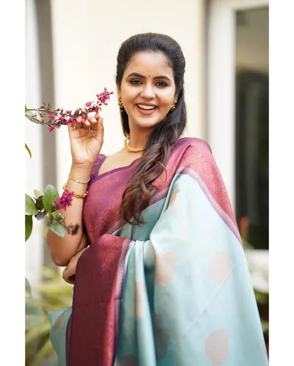 Sky_Blue_Soft_Lichi_Silk_Saree_with_Jacquard_Work_&_Rich_Pallu