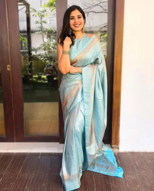 Sky_Blue_Soft_Lichi_Silk_Saree_with_Rich_Jacquard_Work