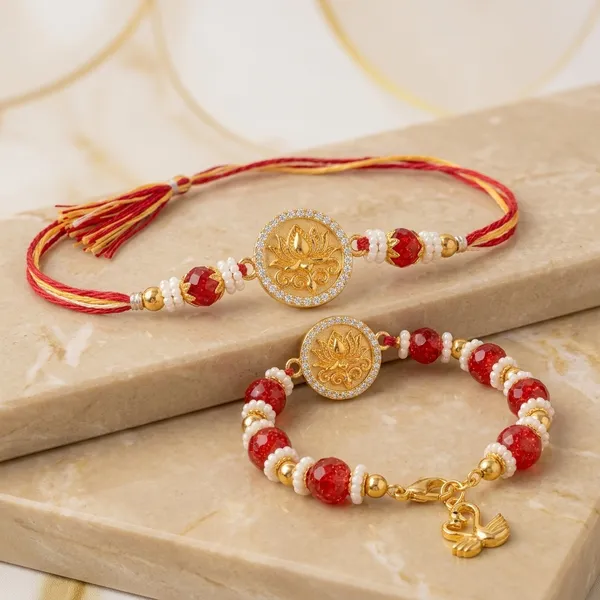 Premium_Lotus_Diya_Bhaiya_Bhabhi_Rakhi_Set_with_Red_Crystal_Bracelet_Lumba_|_Designer_Rakhi_for_Brother_&_Bhabhi_|_Raksha_Bandhan_Gift
