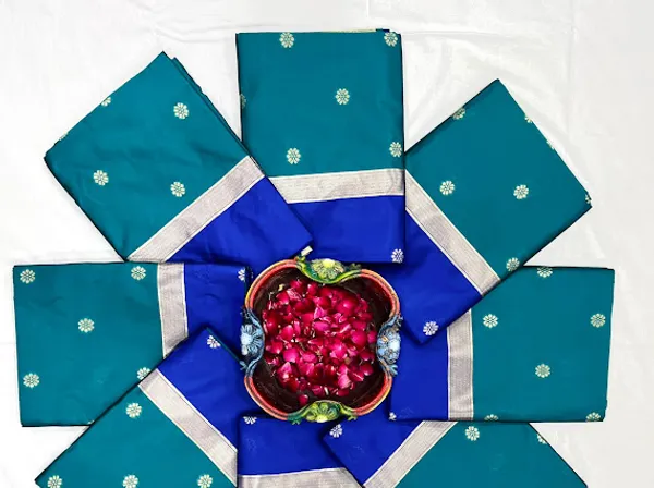 Teal_Blue_&_Royal_Blue_Soft_Lichi_Silk_Saree