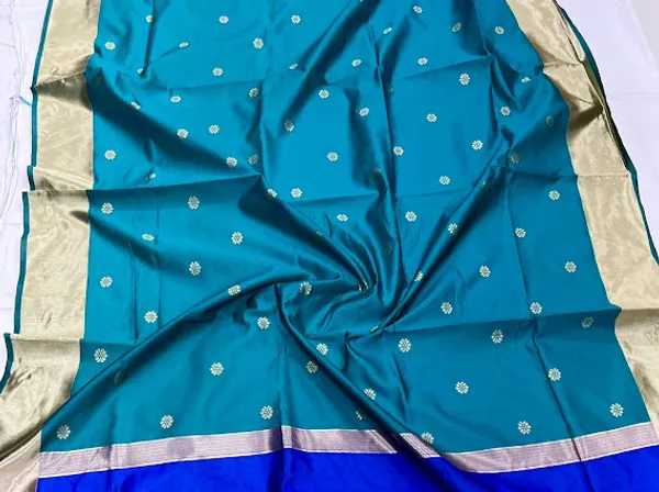 Teal_Blue_&_Royal_Blue_Soft_Lichi_Silk_Saree