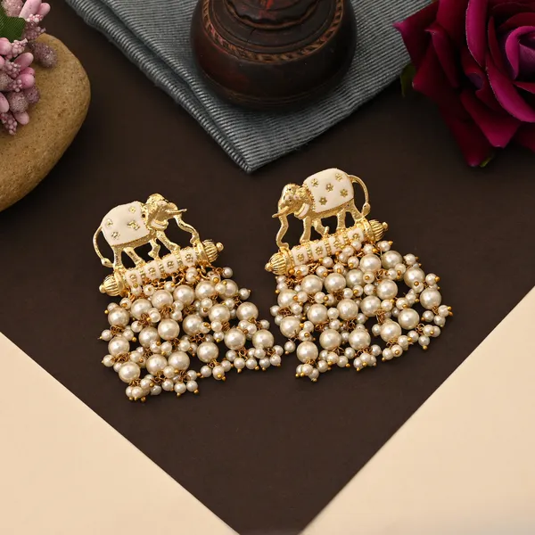 Elegant_White_Color_Elephant_Design_Meenakari_Earrings_With_Traditional_Handcrafted_Detailing_-_White