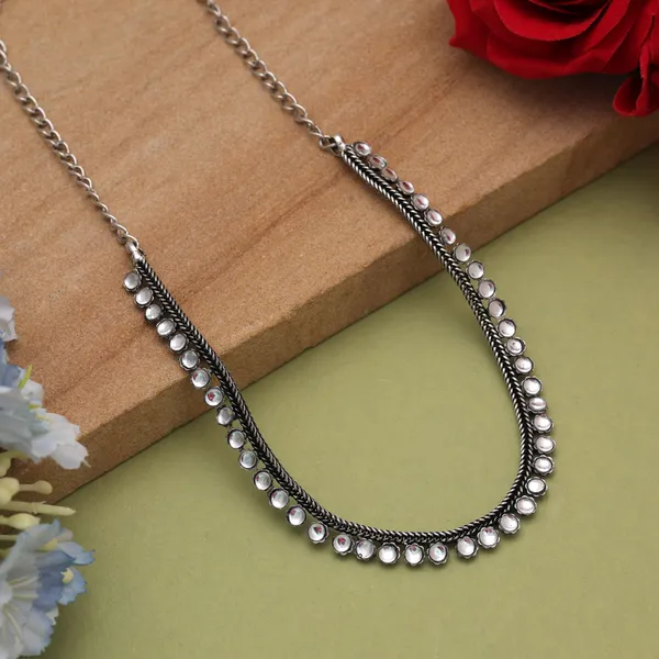 White_Color_Oxidised_Necklace_for_Women_&_Girls_|_Traditional_Silver-Plated_Glass_Stone_Necklace