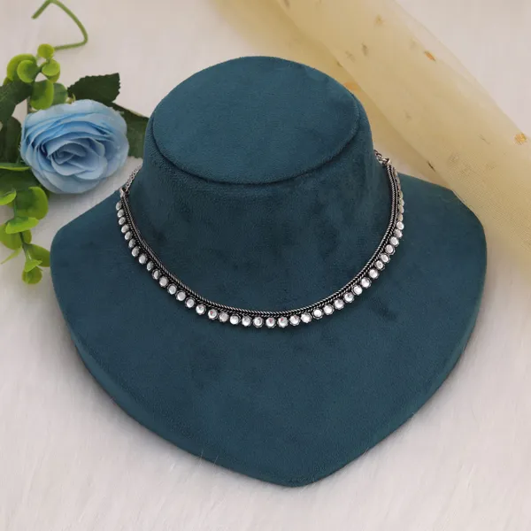 White_Color_Oxidised_Necklace_for_Women_&_Girls_|_Traditional_Silver-Plated_Glass_Stone_Necklace