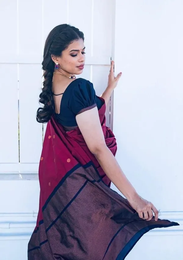 Wine_Maroon_Soft_Lichi_Silk_Saree_with_All-Over_Jacquard_Work_&_Rich_Woven_Pallu