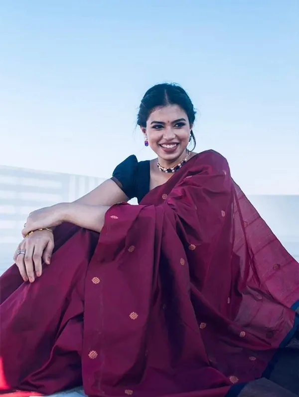 Wine_Maroon_Soft_Lichi_Silk_Saree_with_All-Over_Jacquard_Work_&_Rich_Woven_Pallu