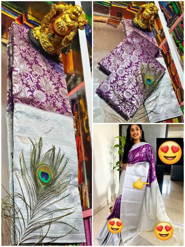 Wine_&_Silver_Soft_Lichi_Silk_Saree_with_All-Over_Jacquard_Work