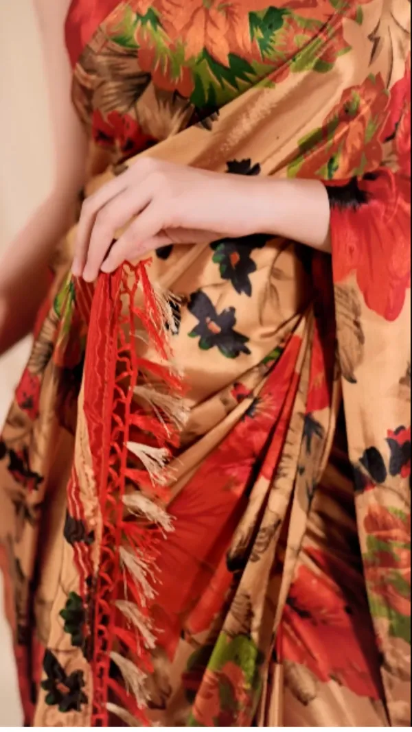 Premium_Beige_Floral_Printed_Ready-to-Wear_Saree_with_Contrast_Red_Blouse