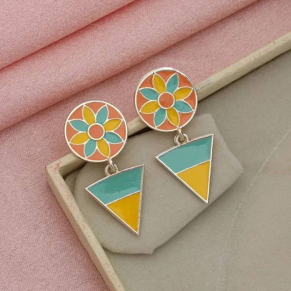Yellow_Multicolor_Floral_Meenakari_Drop_Earrings_|_Traditional_Festive_Ethnic_Jewelry
