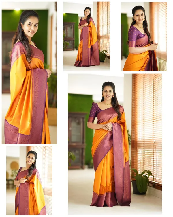 Yellow_Soft_Lichi_Silk_Saree_with_Rich_Jacquard_Pallu_&_Border