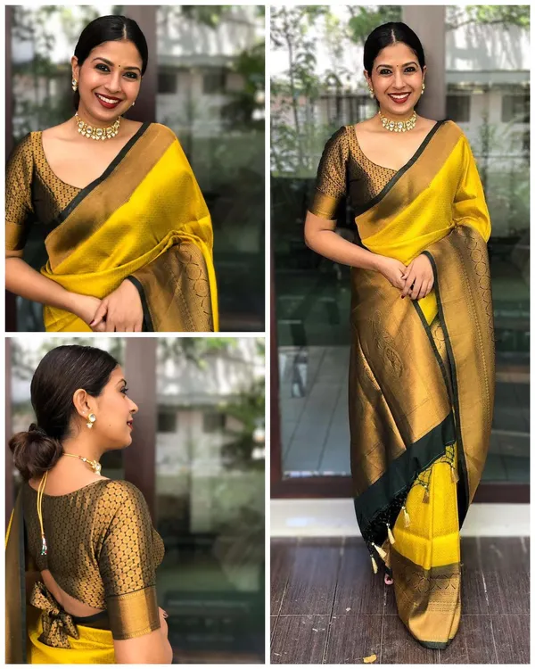 Yellow_Soft_Lichi_Silk_Saree_with_Rich_Pallu_&_All-Over_Jacquard_Work