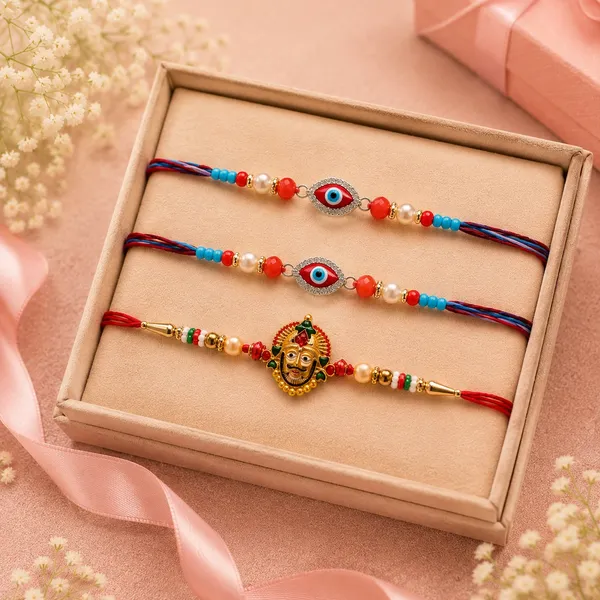 Multi_Color_Set_of_3_Thread_Rakhis_Designed_with_Trendy_Traditional_Style_for_Special_Occasions_-_Multi