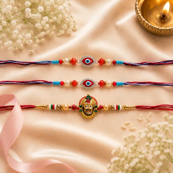 Multi_Color_Set_of_3_Thread_Rakhis_Designed_with_Trendy_Traditional_Style_for_Special_Occasions_-_Multi