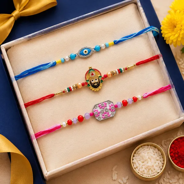 Multi_Color_Set_of_3_Thread_Rakhis_with_Stylish_Beaded_Raksha_Bandhan_Appeal_-_Multi