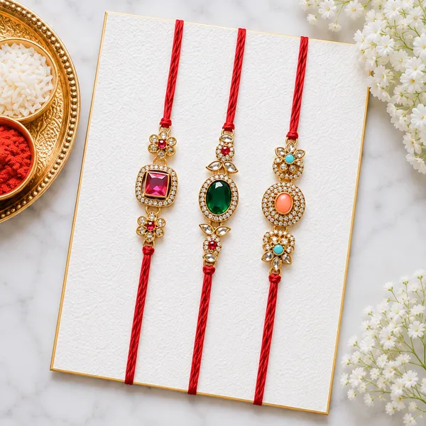 Multi_Color_Set_of_3_Kundan_Rakhis_with_Elegant_Traditional_Designer_Festive_Style_-_Multi