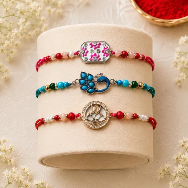 Multi_Color_Set_of_3_Thread_Rakhis_Crafted_with_Attractive_Traditional_Decorative_Finish_-_Multi