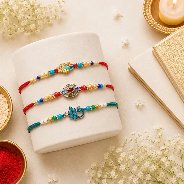 Multi_Color_Set_of_3_Thread_Rakhis_Featuring_Stylish_Ethnic_Pattern_with_Beautiful_Festive_Appeal_-_Multi