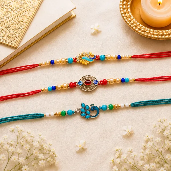 Multi_Color_Set_of_3_Thread_Rakhis_Featuring_Stylish_Ethnic_Pattern_with_Beautiful_Festive_Appeal_-_Multi