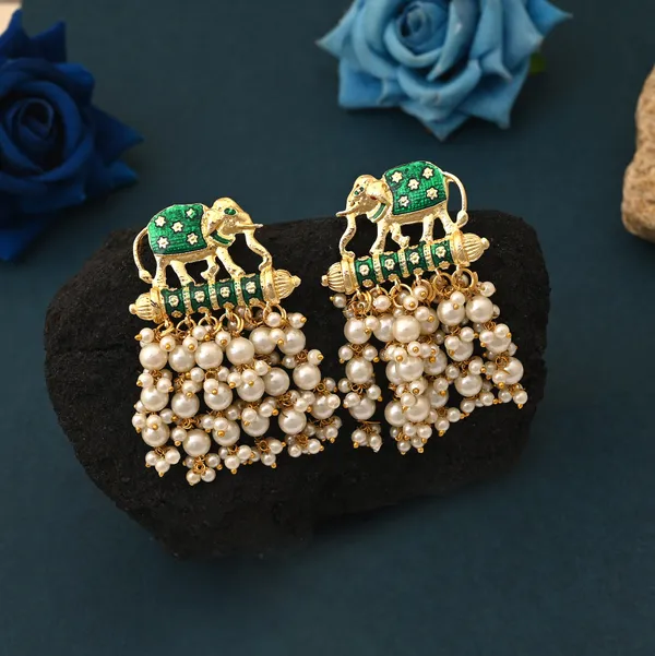 Beautiful_Green_Color_Elephant_Design_Meenakari_Earrings_For_Womenu2019S_Traditional_Jewelry_Collection_-_Green