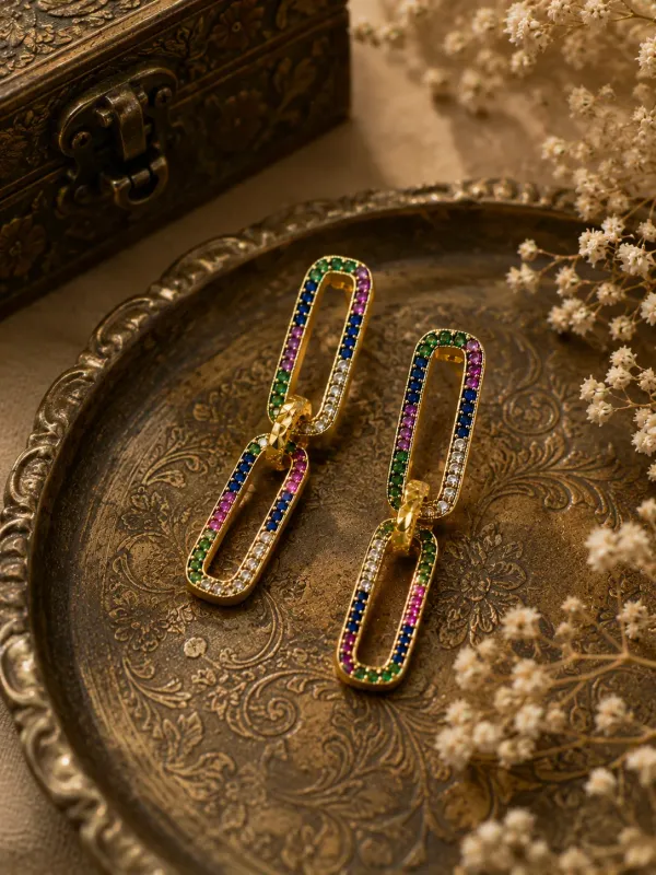 Rangrez_Rainbow_link_18kt_Gold_Plated_Earrings