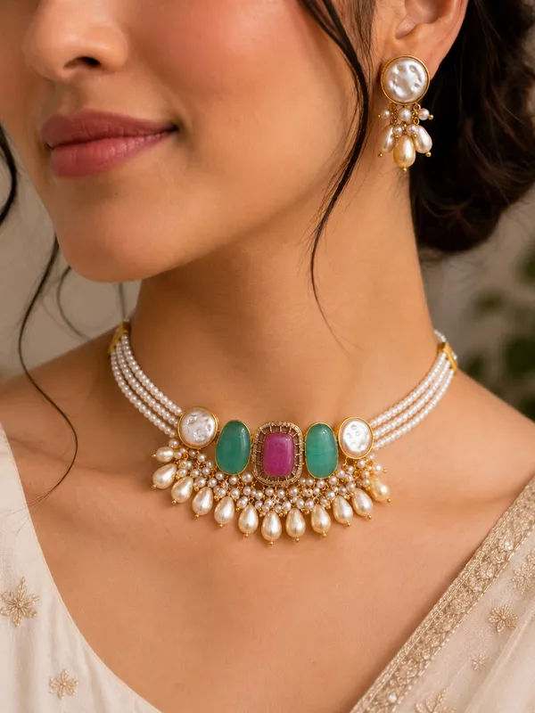Aabroo_Pearl_Choker_Set
