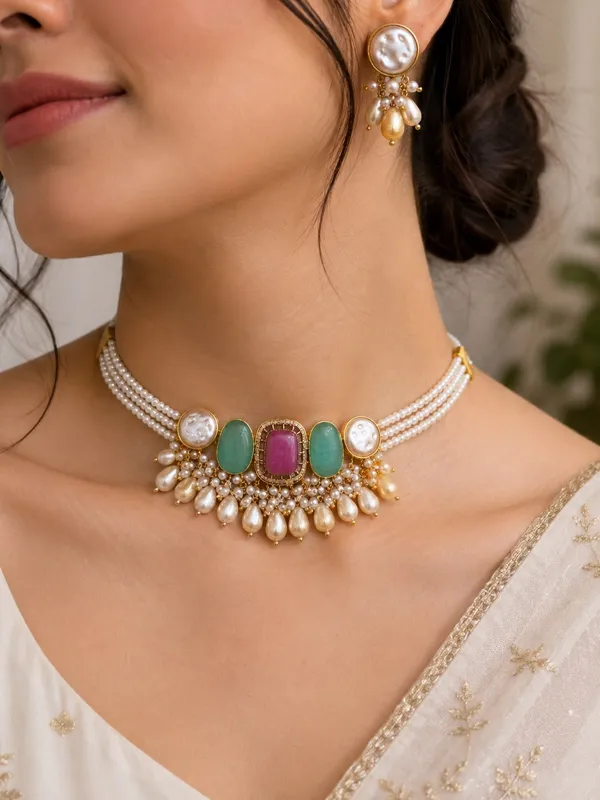 Aabroo_Pearl_Choker_Set