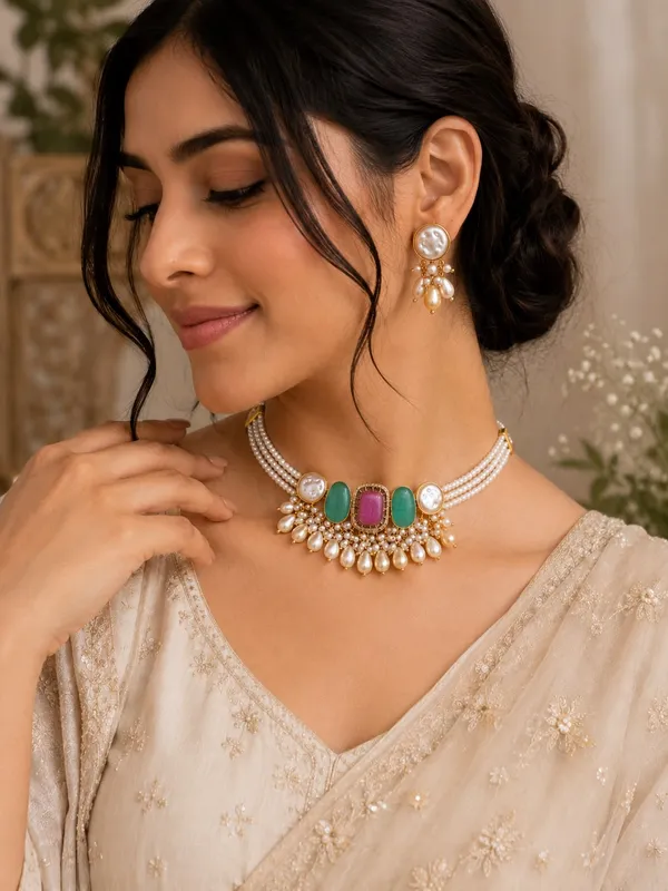 Aabroo_Pearl_Choker_Set