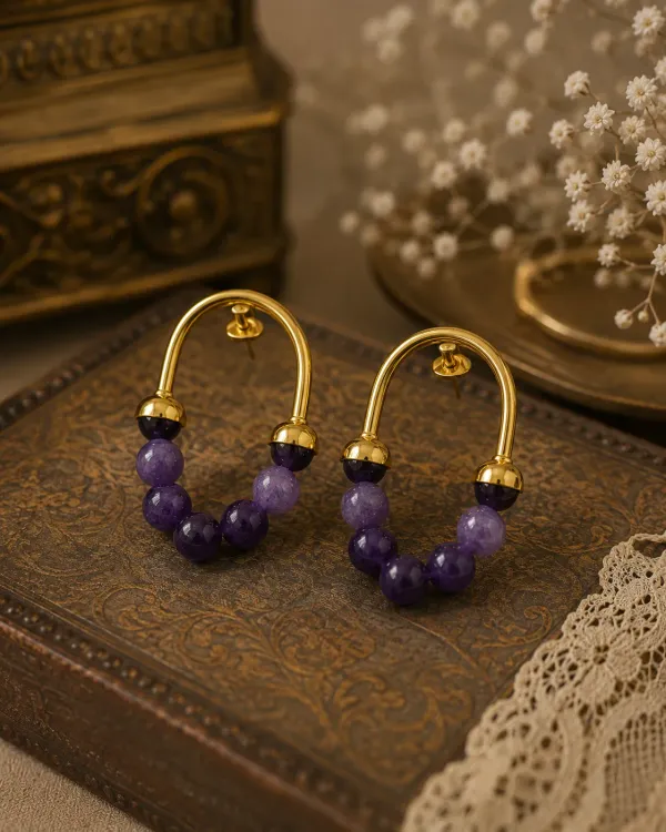 Aura_Purple_Jade_Hoop_18kt_Gold_Plated_Earrings