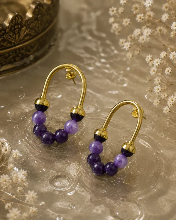 Aura_Purple_Jade_Hoop_18kt_Gold_Plated_Earrings