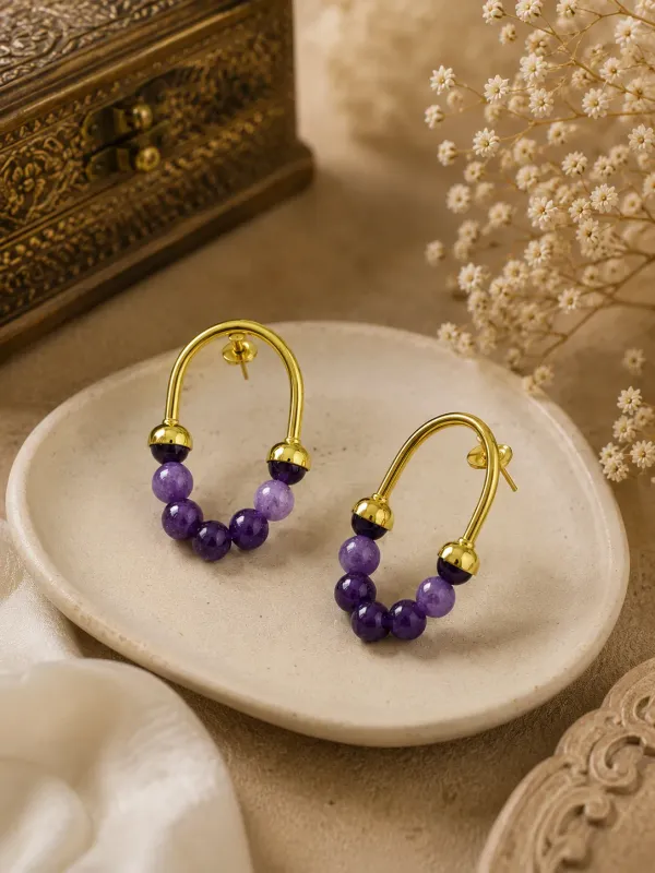 Aura_Purple_Jade_Hoop_18kt_Gold_Plated_Earrings