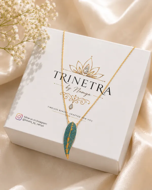 Noor_Turquoise_Leaf_18kt_Gold_Plated_Pendant_Necklace