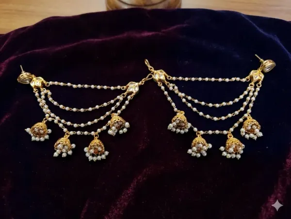 Maharani_Ear_Chain_Jhumkas