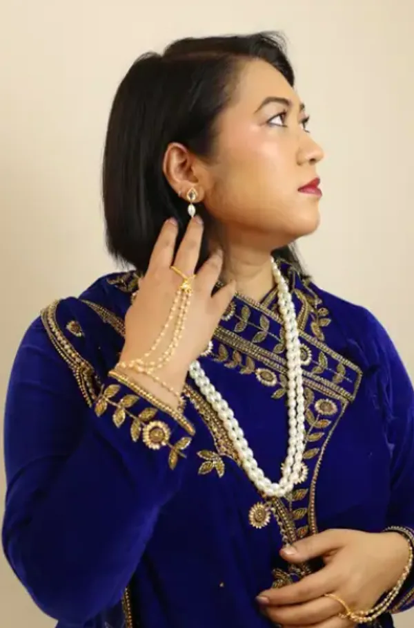 Ivory_Pearl_Double_Layered_Mala_Necklace_&_Earrings_Set_For_Women