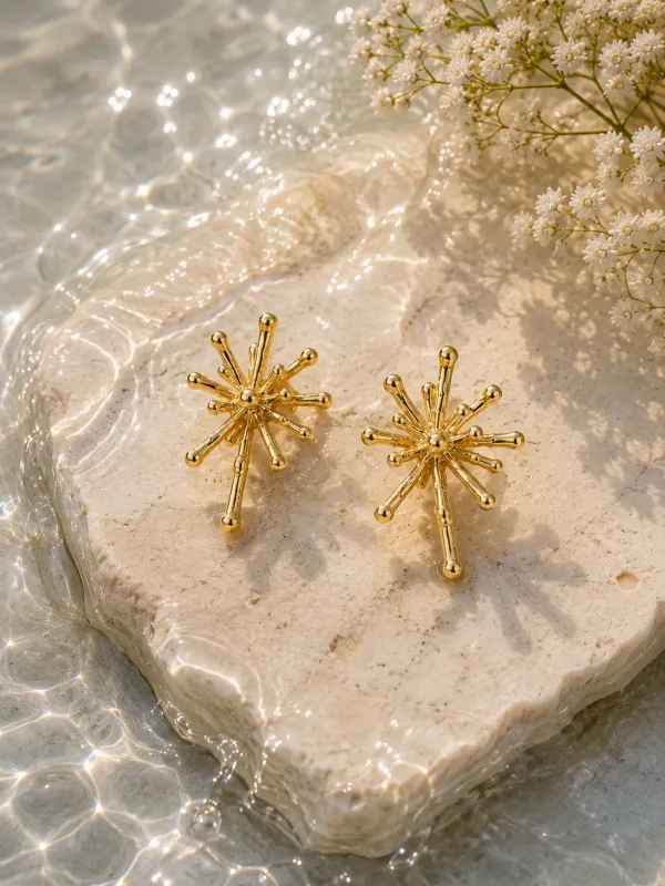 Aarohi_Starburst_Stud_18kt_Gold_Plated_Earrings