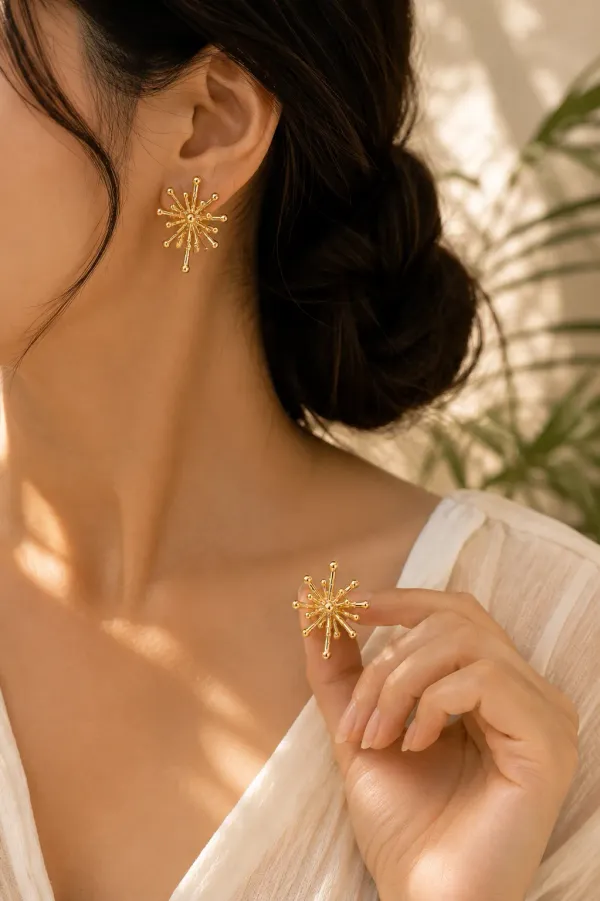 Aarohi_Starburst_Stud_18kt_Gold_Plated_Earrings
