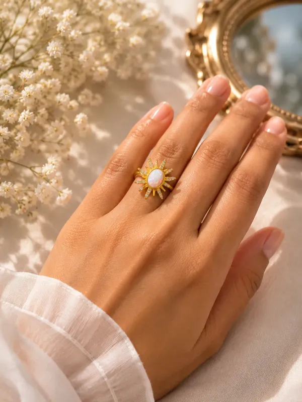 Aurora_White_Opal_Sun_18kt_Gold_Plated_Ring
