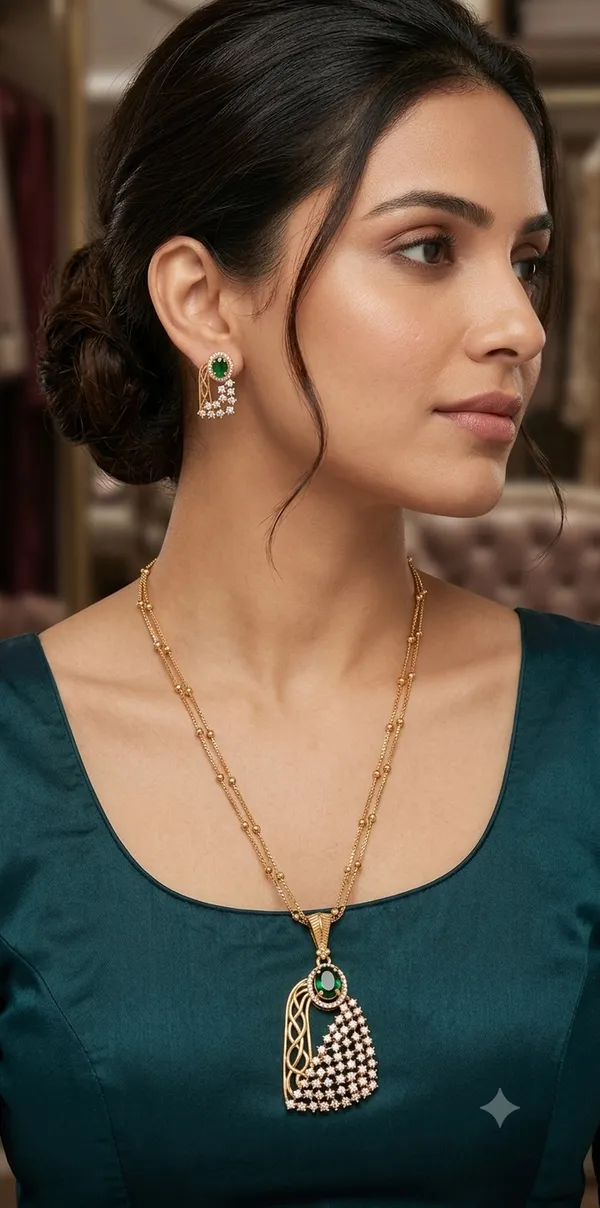 Zarya_Gold_Plated_Chain_Pendant_Set_📐