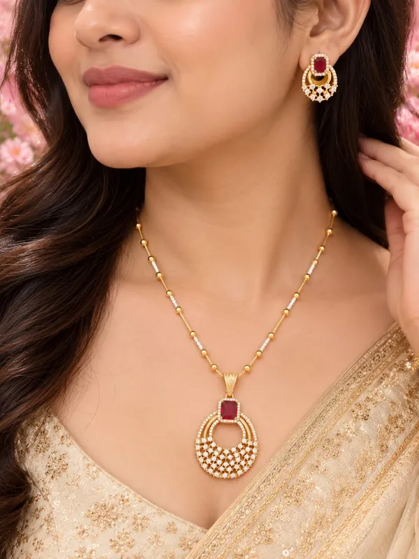 A.D_Diamond_gold_plated_premium_quality_pendant_set_