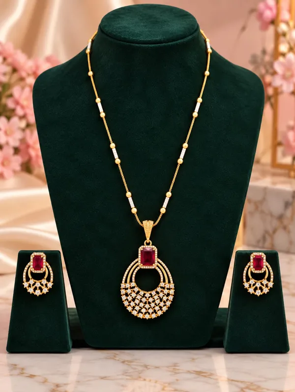 A.D_Diamond_gold_plated_premium_quality_pendant_set_